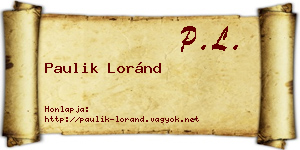 Paulik Loránd névjegykártya
