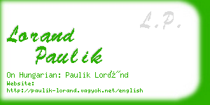 lorand paulik business card